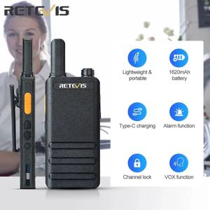 Retevis RT622P/RT22P 초박형 15mm 미니 워키 토키 Type-C FRS PMR446 16CH 전문 휴대용 양방향 라디오