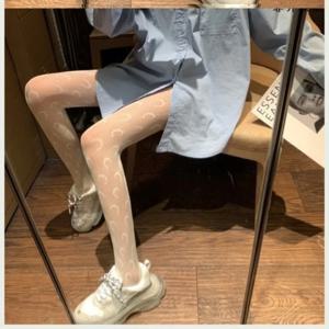 블랙 스타킹 화이트&블랙 점프수트 레이스 양말 그라데이션 여성용 봄여름 얇은 다크 JK 가짜 허벅지
