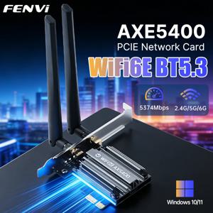FENVI WiFi6E MT7922 AX5400 PCIE 어댑터 BT 5.3 트라이 밴드 2.4G/5Ghz/6Ghz 802.11AX 네트워크 카드 PC Win 10/11용 무선 수신기
