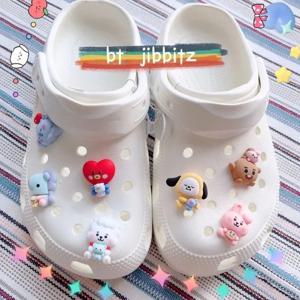 BT21 코야 RJ 슈키맨 타타 치미 쿠키 DIY 만화 귀여운 신발 버클 입체 신발 꽃 장식 탈부착 가능