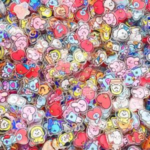 60PCS 2CM Kawaii BT21 아크릴 시트 DIY 액세서리 장식 전화 케이스 소재 CHIMMY COOKY KOYA TATA 애니메이션 선물 완구