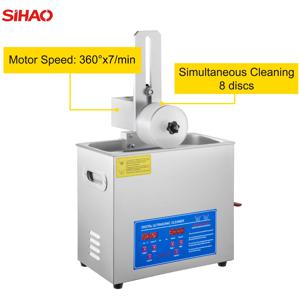 초음파 세척기 6L 180W 7-12인치 8개 수납 초음파 레코드 세척기 건조대 포함 콘택트렌즈, 치과용 기구, 보석류 세척 가능