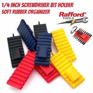 Rafford1pcs 22 홀 스크루드라이버 비트 홀더 부드러운 고무 정리함 1/4 인치 육각 스크루드라이버 헤드 드릴 비트 스탠드 케이스 전동 공구