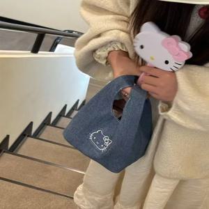 산리오 귀여운 새로운 스타일 카우보이 헬로 키티 통근자 자수 가방 휴대용 수납 외부 휴대용 소형 가방