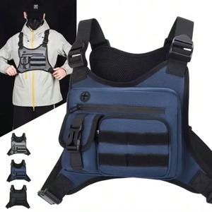 야외용 MOLLE 전술 가슴 가방, 세련되고 심플한 스포츠 가슴 가방, 러닝, 사이클링, 하이킹, 사냥에 적합