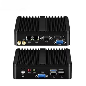 2포트 이더넷 미니 PC J2900 J1900 RS232 팬리스 산업용 컴퓨터 미니 데스크탑 베어본