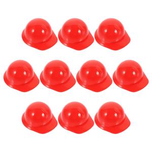 10Pcs 미니 건설 플라스틱 미니 안전 모자 애완 동물을위한 작은 보호 모자 닭 다기능 케이크 장식