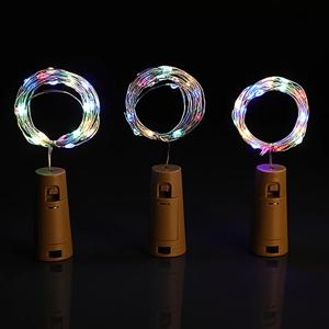코르크 배터리 작동 LED 코르크 모양 와인 병 조명, 실버 와이어 요정 미니 스트링 조명, DIY, 파티, 장식, 결혼식용