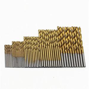 티타늄 도금 트위스트 드릴 세트, 전기 드릴 도구, DIY 목공 드릴 및 오픈 드릴 비트, 1-3mm, 50pc
