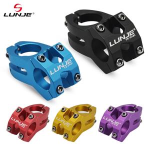 LUNJE 자전거 핸들 바 스템, MTB 파워 쇼트 45mm, 산악 자전거 브릿지 25.4 31.8mm 파이프 사이클링 스템 라이저 테이블