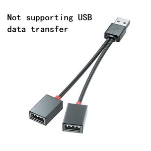 다기능 1입력 2출력 차량용 USB 허브 분배기 어댑터 고속 충전 데이터 케이블 아이폰 샤오미용 범용 충전기 와이어