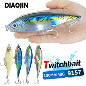 130mm 48g 연필형 낚시 미끼 바닷물 송어 낚시 인조 하드 트위치베이트 3D 플로팅 워블러 트위치 낚시 용품