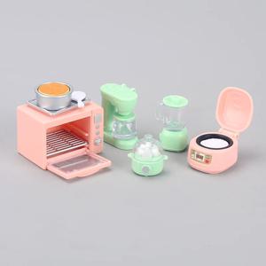 어린이 미니 놀이 집 소형 밥솥 오븐 Juicer 계란 기선 소형 모델 어린이 인형 집 액세서리
