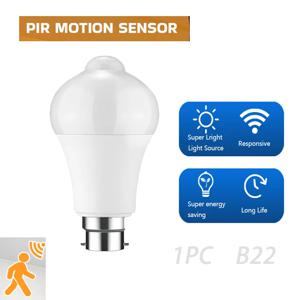 1pc PIR 모션 센서 전구 B22 6W 9W 12W 15W 18W 20W LED 램프 자동 스마트 적외선 LED 전구 에너지 절약 Bombillas 빛