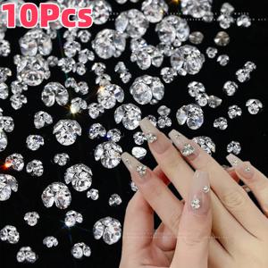 10개 3D K9 투명 네일아트 라인스톤 2-6mm 반짝이 미니 다이아몬드 네일아트 장식 DIY 폰케이스 공예 매니큐어 액세서리