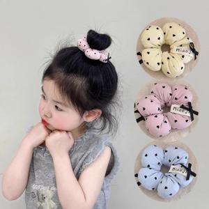 1PC　귀여운 꽃 모양의 어린이용 머리끈, 하트 - 프린트 탄성 머리끈, 소녀들을 위한 달콤한 헤어 액세서리