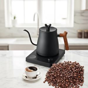 1000ML 스마트 온도 조절 전기 주전자 - 자동 차단 및 끓임 방지 - 스테인레스 스틸 푸어 오버 커피 및