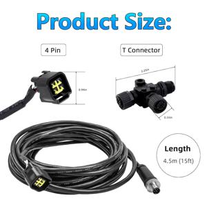엔진 인터페이스 케이블 NMEA2000 연결용 T 커넥터, 야마하 아웃보드 2006년 이후 모델용, 교체용 #   000-0120-37, 3004.6865-4