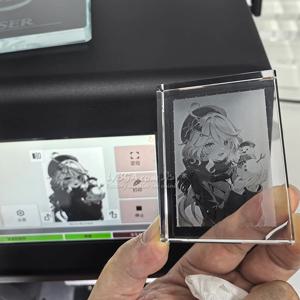 전시용 모델 3D 크리스탈 블록 내부 조각기, 유리용 1W 그린 레이저 마킹기, 컴퓨터/휴대폰 연결 가능