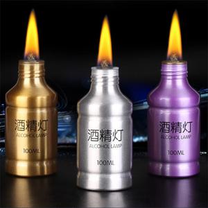 100ML 스토브 알코올 램프 야외 생존 캠핑 실험실 교육을위한 휴대용 알루미늄 합금 램프 알코올 액체 스토브