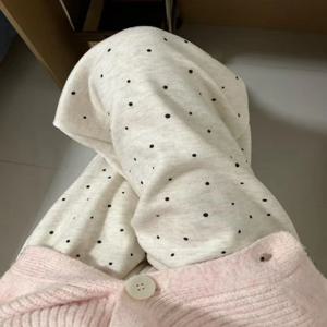 폴카 도트 와이드 레그 팬츠 여성용 하이 웨이스트 스트레이트 컷 캐주얼 롱 팬츠 한국 스타일 다목적 패션 슬리밍 루즈핏