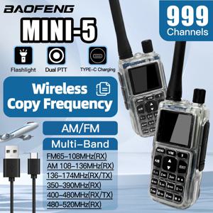 1/2PCS Baofeng MINI-5 ual Band 듀얼 PTT 워키 토키 5RMINI VOX FM 아마추어 라디오 Type-C 충전 핸드헬드 트랜시버 양방향 라디오