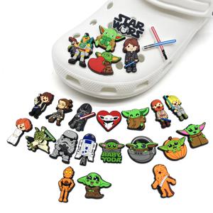 25pcs 스타 워즈 신발 참 장식품 만화 신발 액세서리 장식 버클 클로그 샌들 손목 밴드 어린이 선물용