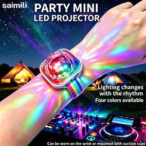 휴대용 LED 램프 야간 스트로브 시계 팔찌 USB 충전 음성 제어 흡착판 포함 실내 장식 자동차 댄스 클럽 파티용