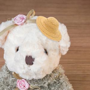 10Pcs 미니 짠 밀짚 모자 DIY 공예를위한 작은 탑 모자 인형 집 카우보이 의상 사진 7Cm 손으로 짠 모자