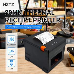 HZTZ 80mm 열 영수증 프린터 HZ-8360 자동 커터 레스토랑 주방 POS 프린터 USB LAN Bluetooth