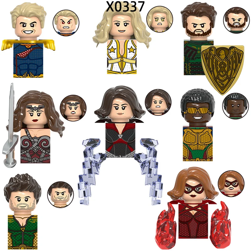 Homelander Starlight Soldier Boys 크림슨 백작 부인 Stormfront 기차 여왕 Maeve 딥 모델 블록 MOC 벽돌 세트 X0337