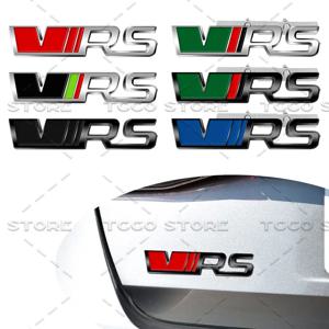 3D 크롬 금속 자동차 스타일링 VRS 로고 전면 그릴 엠블럼 스티커 Skoda Octavia Fabia Rapid Superb Kodiaq 뒷 트렁크 장식