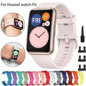 Huawei Watch 용 실리콘 밴드 FIT 1 스트랩 Smartwatch 액세서리 교체 용 손목 팔찌 correa huawei watch fit 2021 스트랩