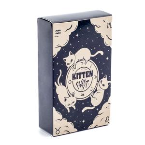 새끼 고양이 타로 데크 78Pcs 초보자를위한 귀여운 흑백 버전 신비한 보드 게임 재미있는 운세 키트