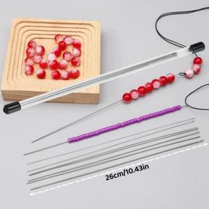 수제 비즈 DIY 비즈 꿰기 바늘, 목걸이, 크리스탈 비즈, 꿰기 도구, 측면 개방형 바늘