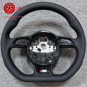 아우디 A3 A5 A4 A4L RS3 RS4 RS5 S4 S5 B8 B8.5 차량용 고품질 가죽 블랙 라인 스티어링 휠