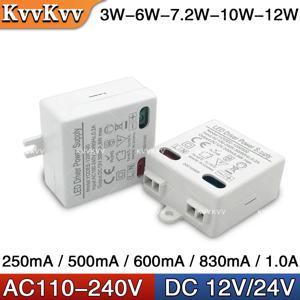 DC12V 24V 전원 공급 장치 정전압 스위칭 3W 6W 10W 12W 조명 LED 트랜스포머 250 500mA 600 830mA 1.0mA 전원 어댑터