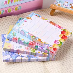 4pcs (200 페이지) 드림 가든 메모 패드 두꺼운 종이 홈 오피스 및 학교 메시지 패드 미니 귀여운 문구 용품 2.95*4.33in