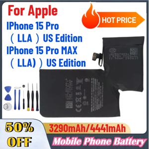 3290mAh 4441mAh 애플 아이폰 15 프로(LLA) 미국판 15 프로 맥스(LLA) 미국판용 모바일 폰 교체 배터리 (공구 포함)