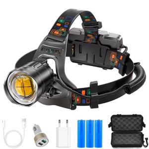 강력한 XHP100 Led 헤드램프 줌이 가능한 USB 충전식 고출력 헤드라이트 방수 출력 18650 슈퍼 브라이트 헤드 토치