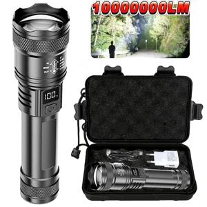 2000LM 초강력 P50 LED 손전등 전술용 EDC 비상용 스포트라이트 텔레스코픽 줌 핸드헬드 토치 14500/18650 배터리 포함