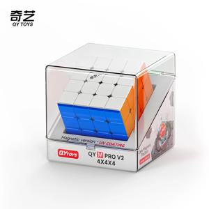 QiYi M Pro 4x4 V2 볼 코어 UV 매직 큐브 QY 4X4X4 마그네틱 UV 코팅 스피드 큐브 퍼즐 장난감 어린이 선물