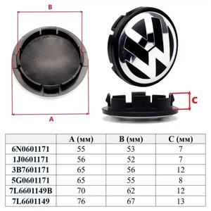 4개 55MM 56MM 65MM 70MM 자동차 스타일링 휠 센터 캡 허브 커버 배지 (폭스바겐 골프 폴로 파사트 3B7601171 1J0601171 용)