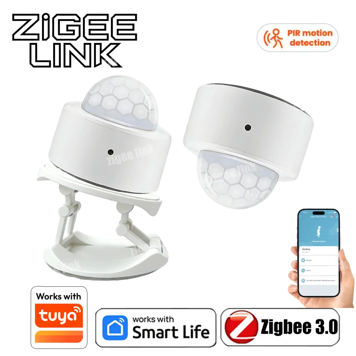 Zigbee 3.0 PIR 모션 센서 스마트 홈 인체 적외선 감지 보안 경보 감지기는 Tuya Alexa와 함께 작동합니다.