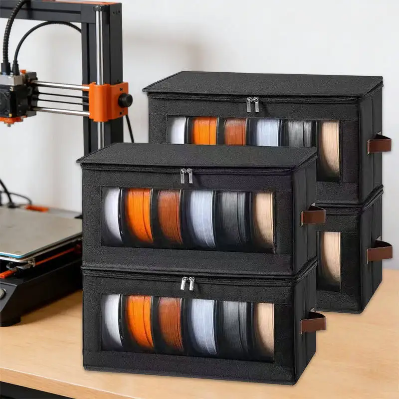 3D 프린터 필라멘트 보관 가방 방습 정리함 투명창 파우치 (1kg PLA PETG TPU ABS 스풀용) 접이식 휴대용 보관함