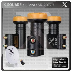 X-Square Ku 밴드 LNB 잡음 그림: 0.1dB 저녁 식사 품질 위성 TV 수신기 접시 TV LNBF 용 4k 범용 트윈 LNB