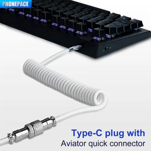 기계식 키보드용 USB 타입 C 코일 케이블, 데스크탑 컴퓨터용 3M Max Aviator 항공 커넥터 코드
