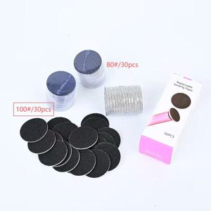 60개/박스 발 각질 제거용 사포, 전동 네일 파일 큐티클 굳은살 교체용 샌딩 페이퍼, 전문 페디큐어용