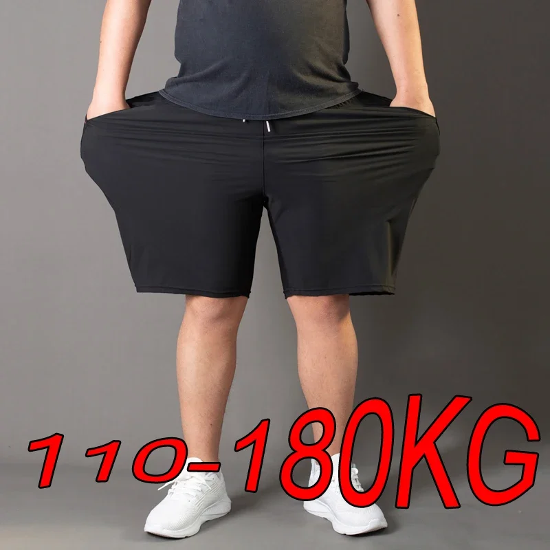 남성 플러스 사이즈 반바지 110-180KG 여름 바지 작업 바지 빠른 건조 루즈 피트 스포츠 피트니스 헐렁한 운동복 남성 의류