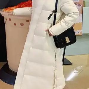 2024 여성용 다운 코튼 재킷 겨울 두꺼운 롱 아우터웨어 신상 루즈 스타일 슈퍼 롱 오버니 코튼 코트 스타일리시하고 따뜻함
